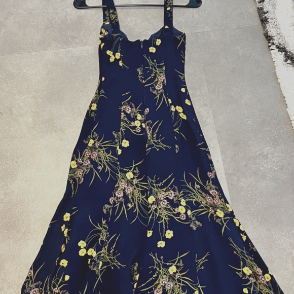 Reformation Black Floral Midi Dress - Picture 6 of 7